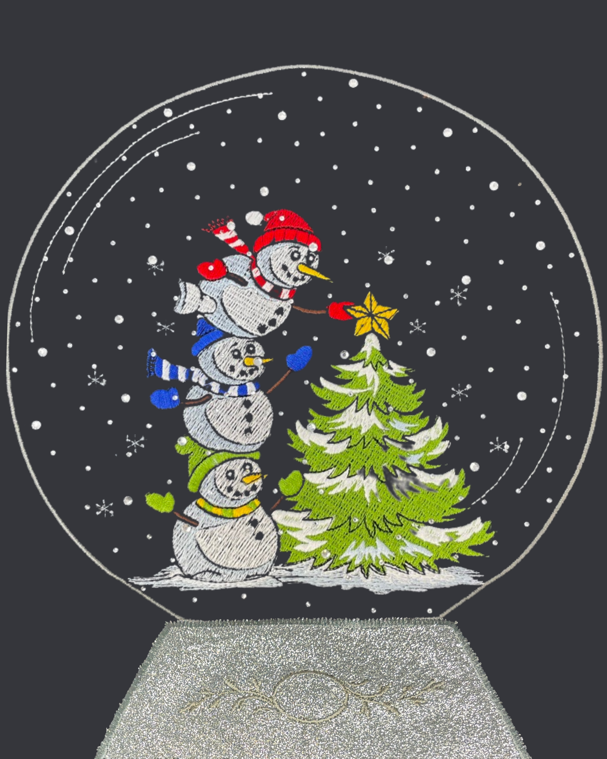 Snowmen with Sparkly Rhinestones Snow Globe Sweatshirt