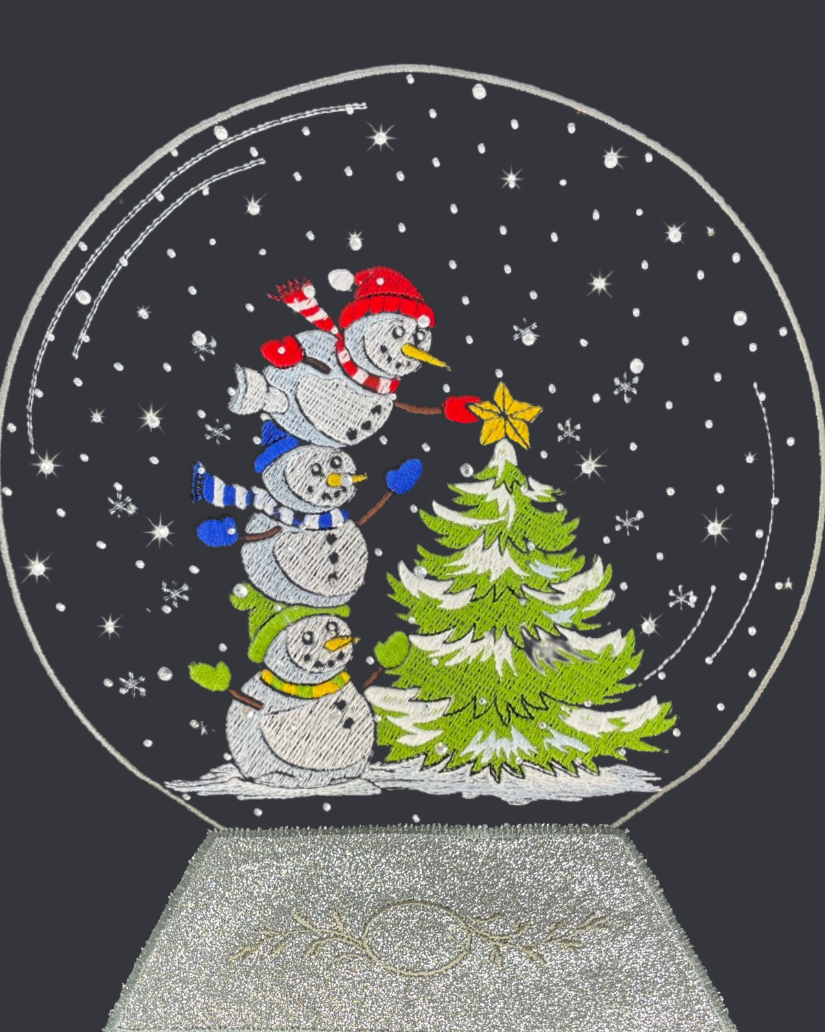 Snowmen with Sparkly Rhinestones Snow Globe Sweatshirt