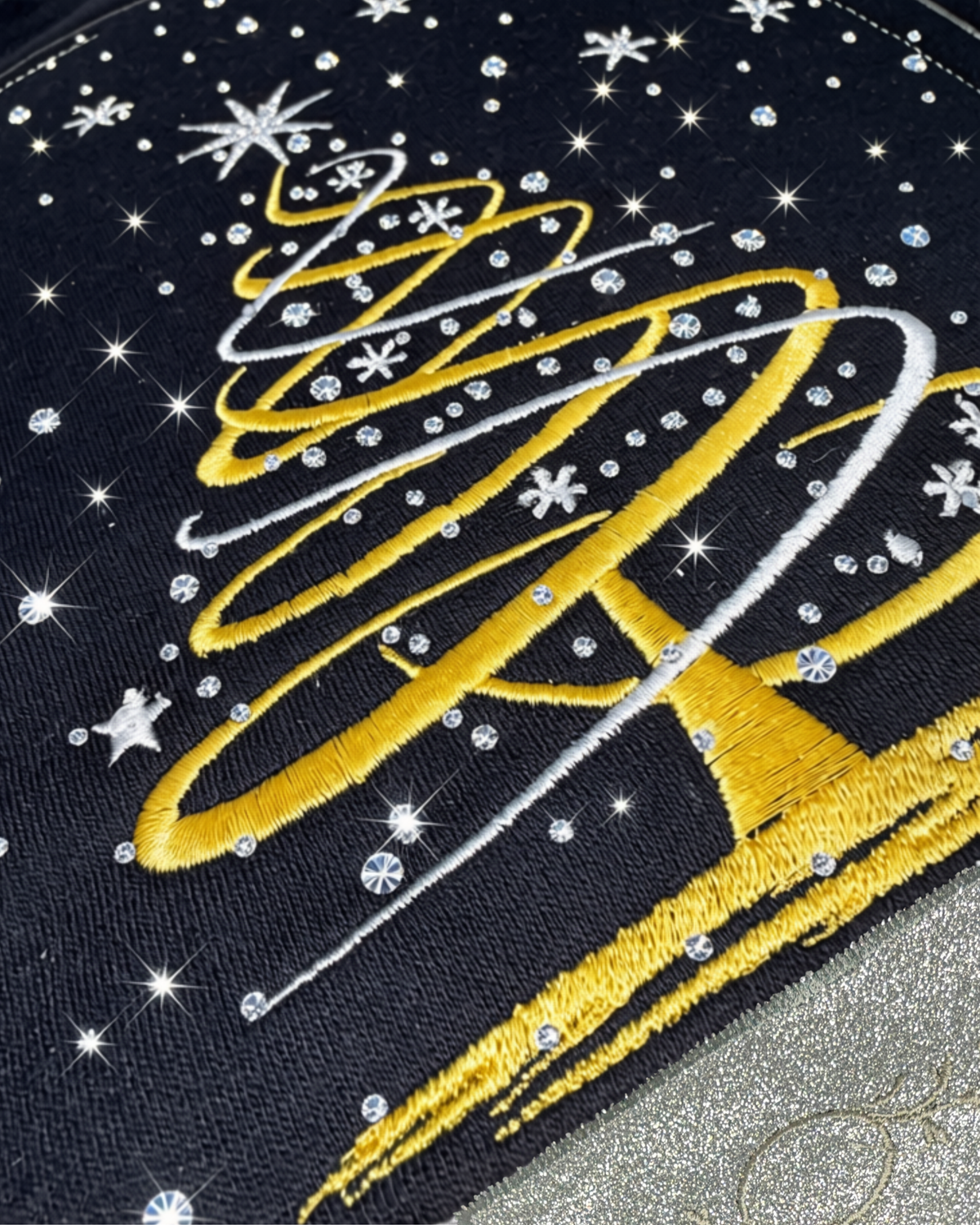 Christmas Tree with Sparkling Rhinestones Snow Globe Sweatshirt